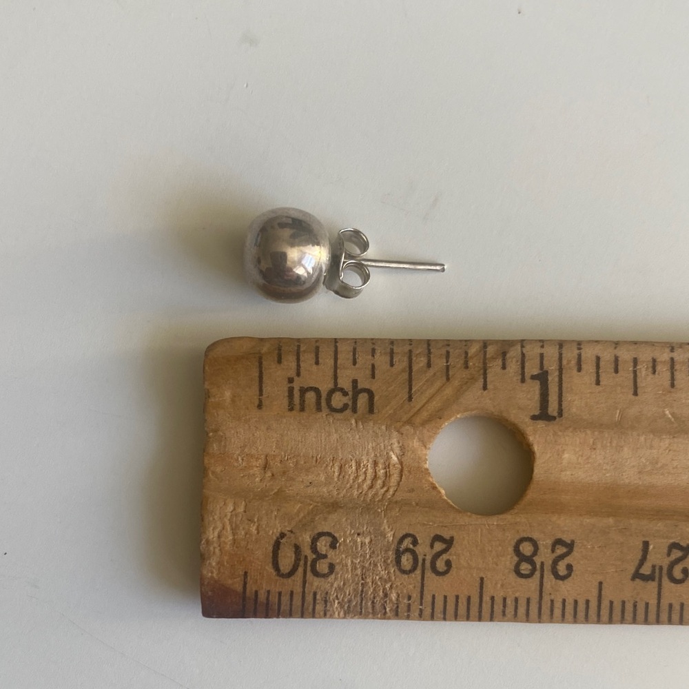 Sterling Silver Ball Earrings 1 - Picture 3 of 5